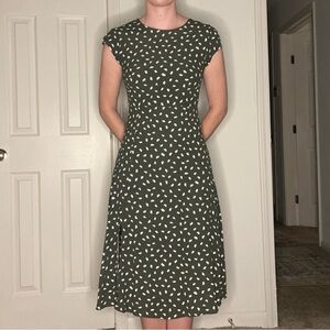 Capped Sleeve Midi Dress